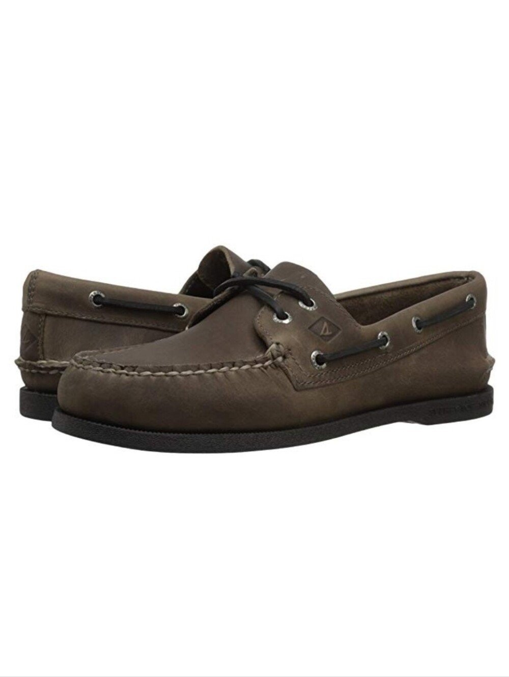 Sperry Top Sider Two-Eye Pullup Brown Leather Boat Shoes Men's 10